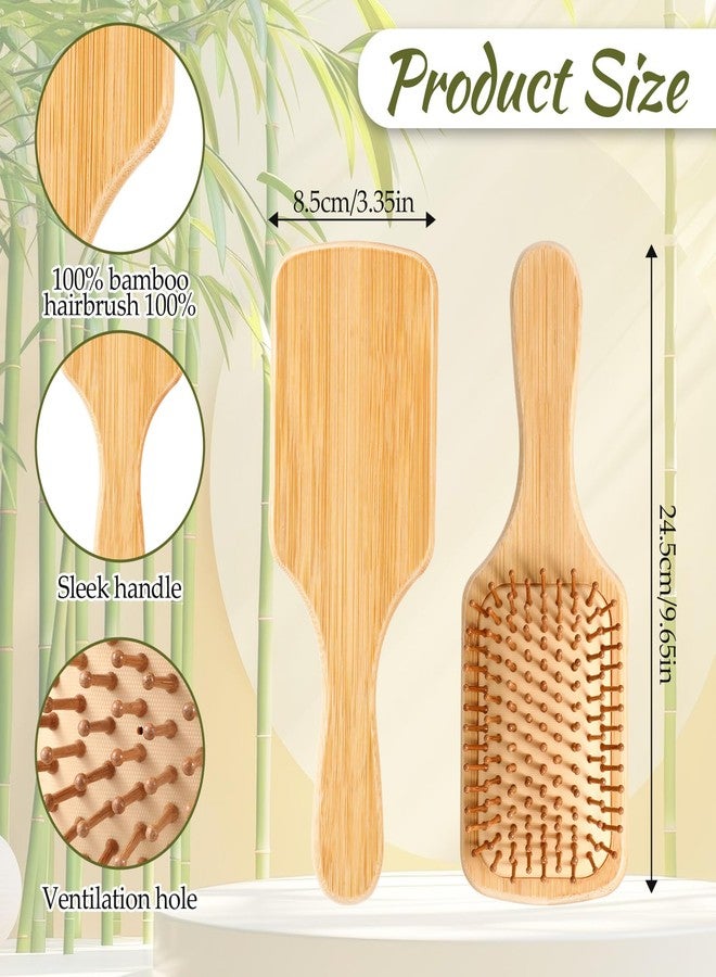 BOHUIZ 20 Pcs Bamboo Hair Brush, Bulk Wooden Hair Brush Anti-Static Wooden Paddle Brush for Scalp Massage Detangling DIY Engraving Gifts for Women Men Kids All Hair Types - Image 2